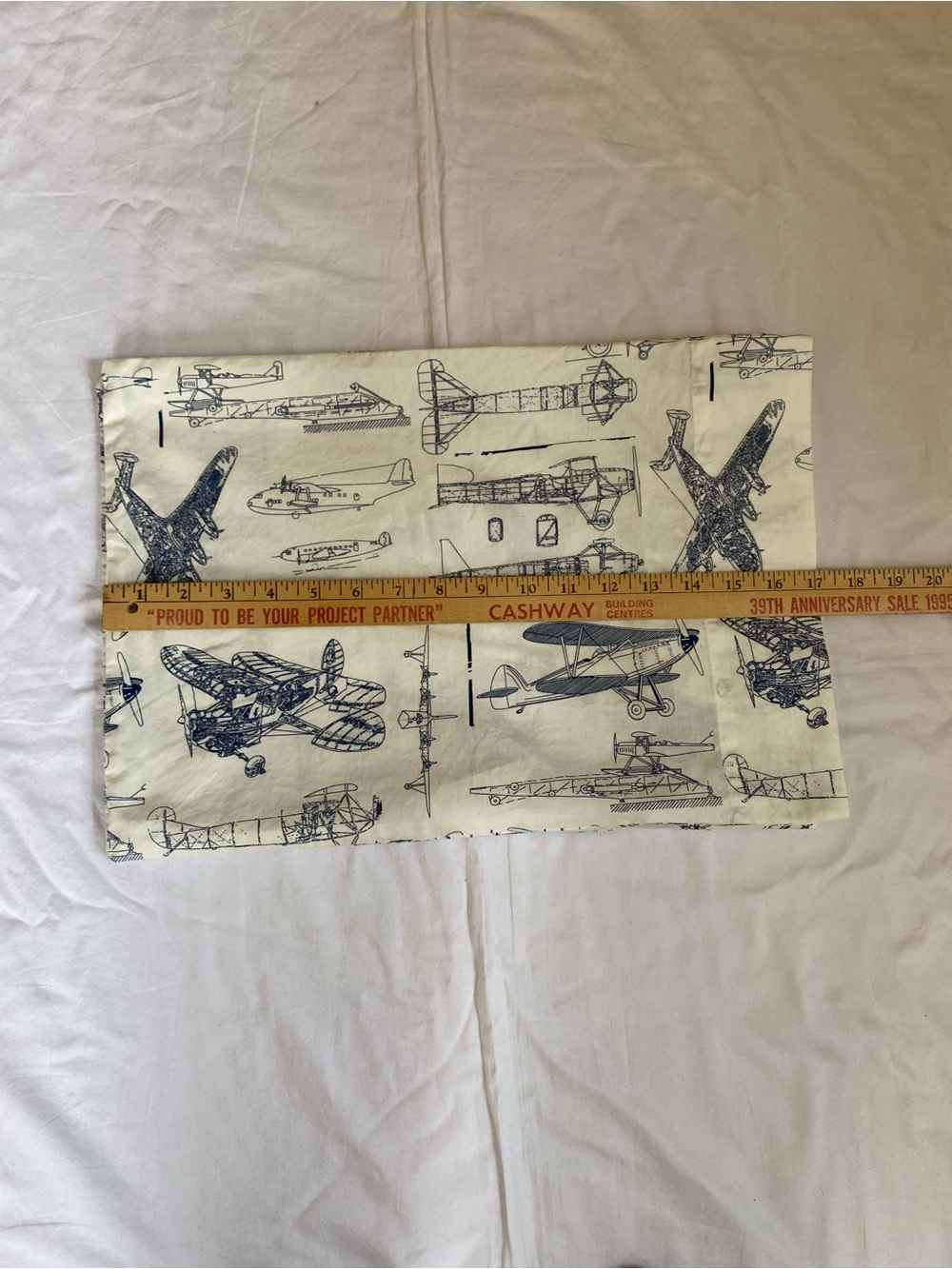 Restoration Hardware Baby And Child Vintage Airplane Blueprint Crib Sheet Set - Picture 5 of 16